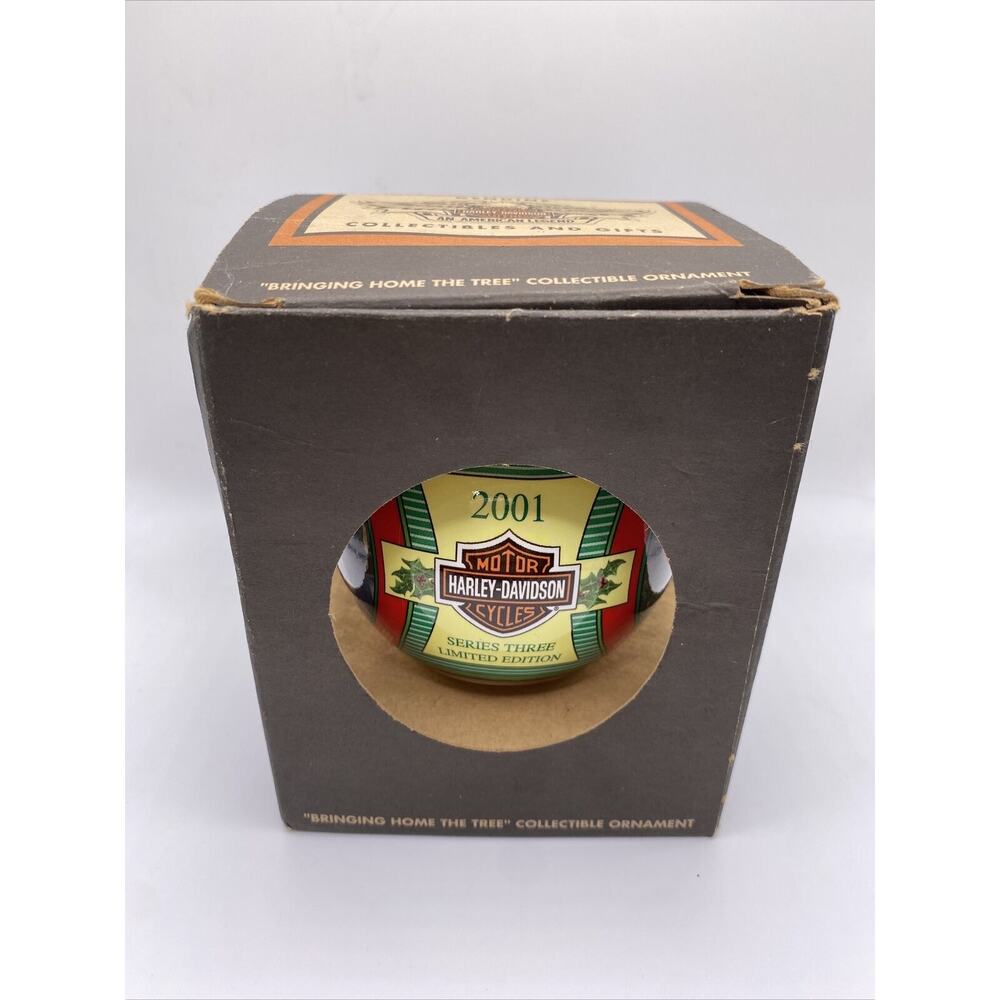 2001 Harley Davidson Christmas Ornament “Bringing Home The Tree” Series 3 LE
